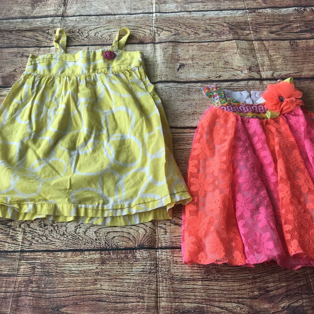 Girls' Lot Bundle of 2 Pink & Yellow Dresses Baby Girls'